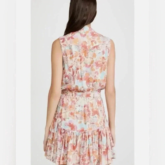 Poupette St Barth Felicia Mini Dress White Orange Butterflies Size XS LIKE NEW - Picture 3 of 5